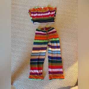 Colorful Striped Knit Set